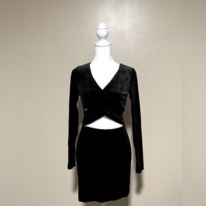 H&M Suede Crop Top&Windsor Suede mini Skirt|Size: Small|Color:Black